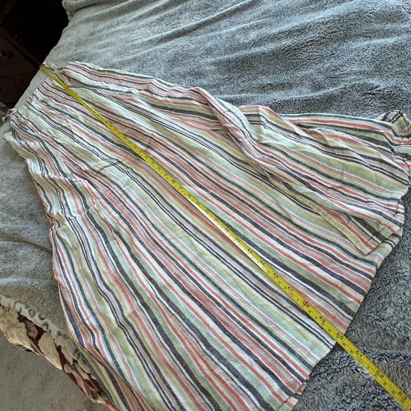 Old‎ Navy Dress XS Striped Linen Blend Lagenlook Boho Nautical Pastel 17662x - Picture 8 of 11